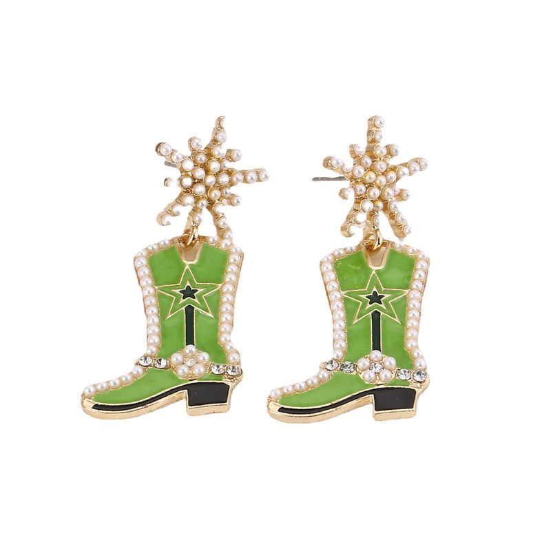 Beaded Boot Earrings