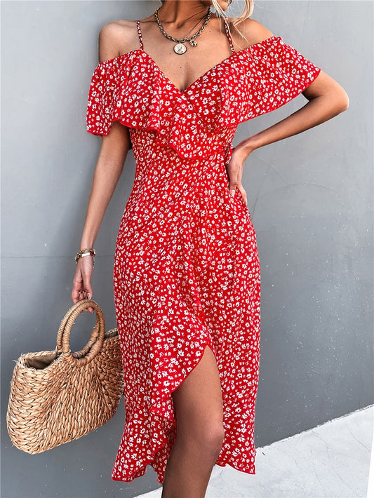 Floral Shoulder Strap Dress