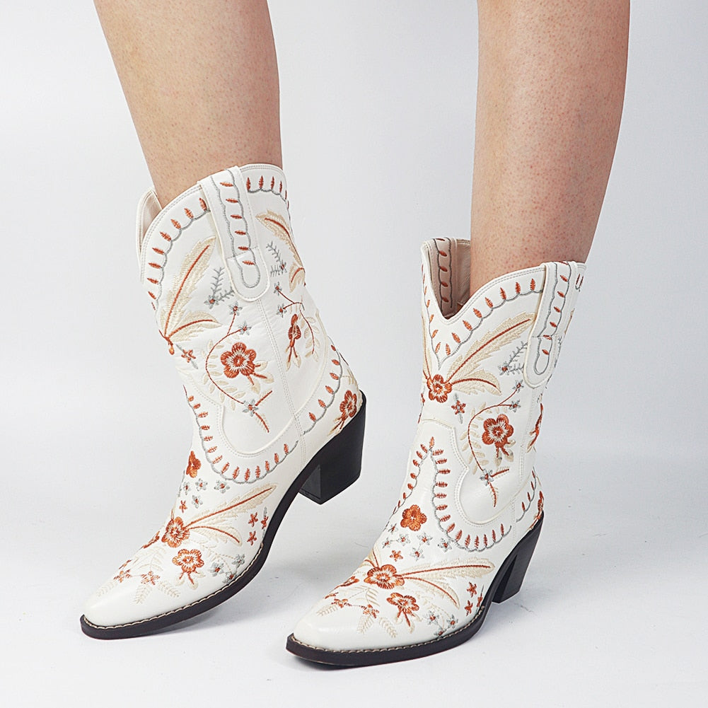 Short White Cowgirl Boots