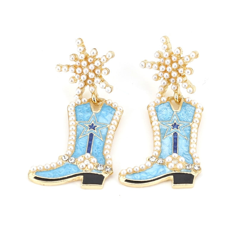 Beaded Boot Earrings