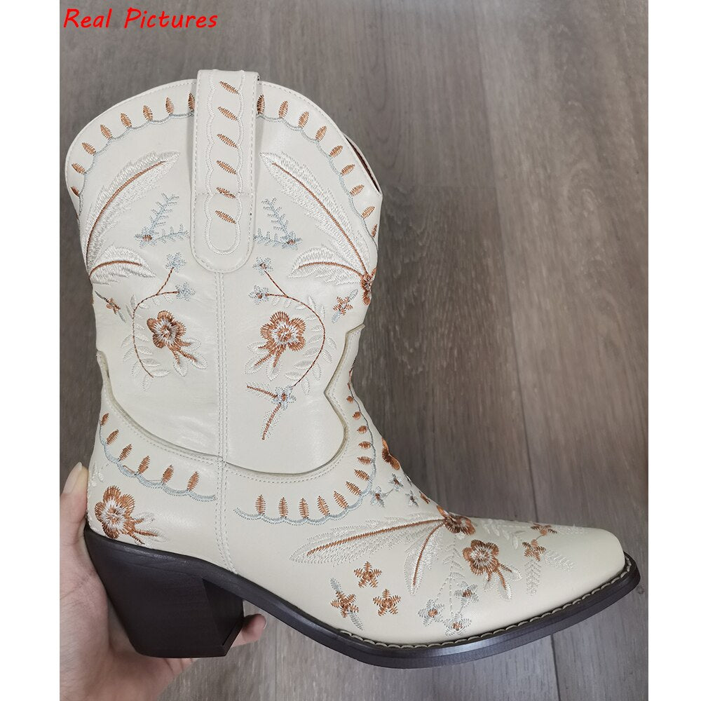 Short White Cowgirl Boots