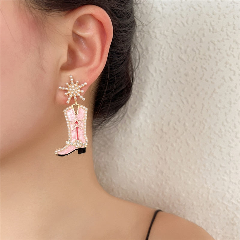 Beaded Boot Earrings