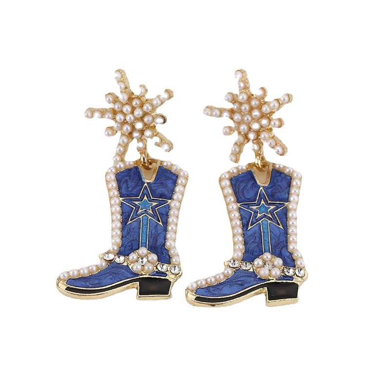 Beaded Boot Earrings