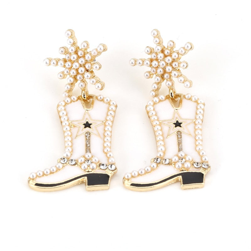 Beaded Boot Earrings