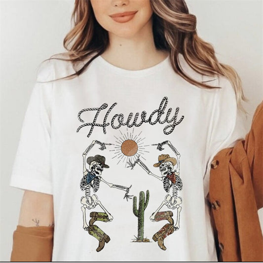 Howdy Skeleton tee