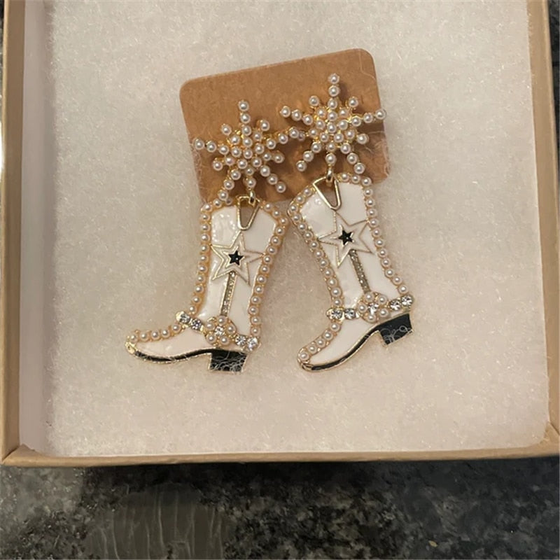 Beaded Boot Earrings