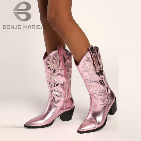 Light Pink Metallic Cowgirl Boots