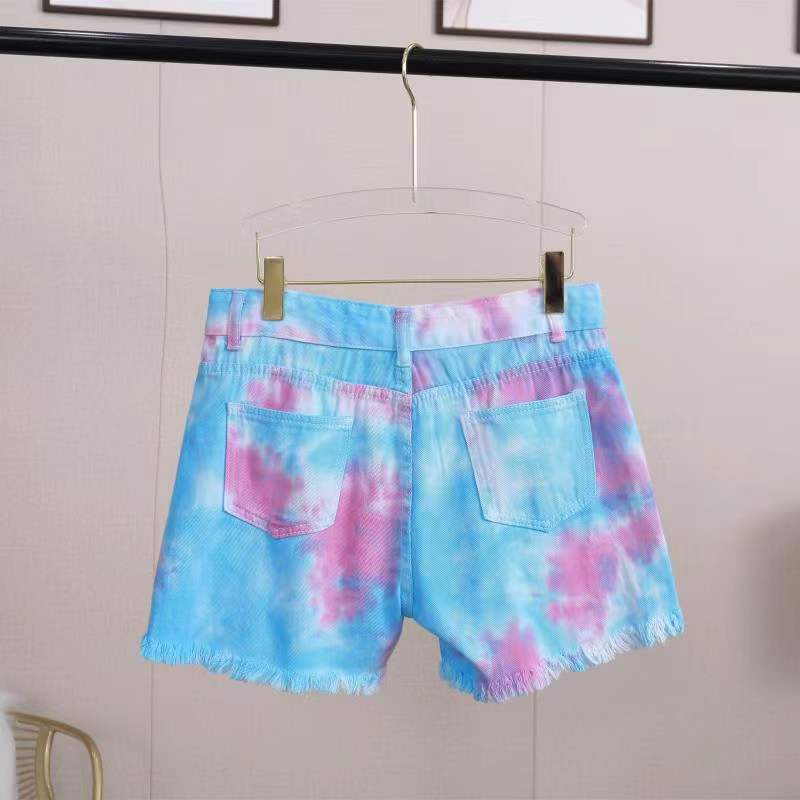 Tie Dye Denim Shorts