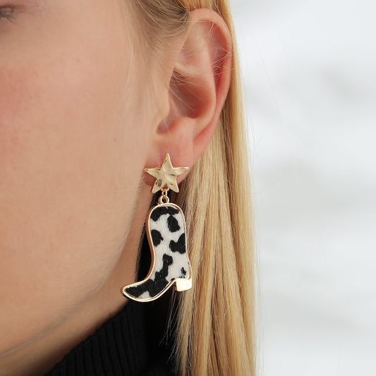 Cowprint Earrings