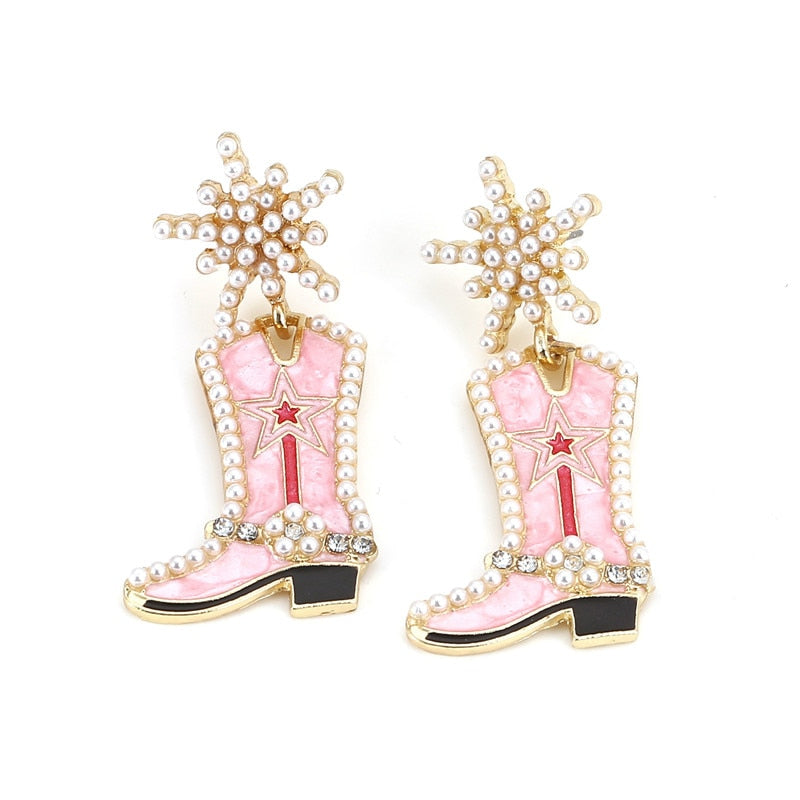 Beaded Boot Earrings