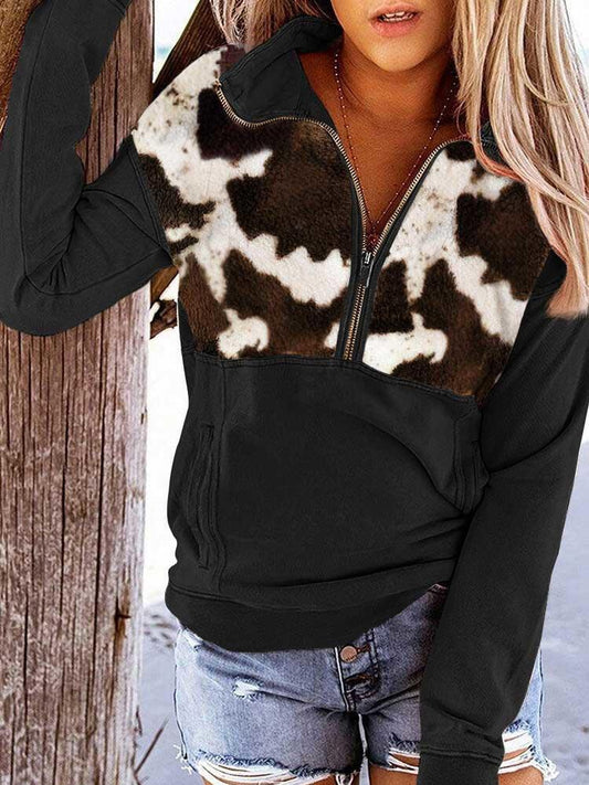 Cow Print Pullover