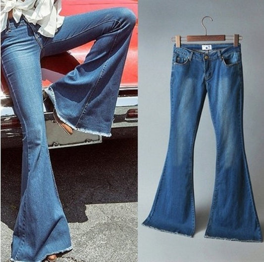 High Waist Denim Flares