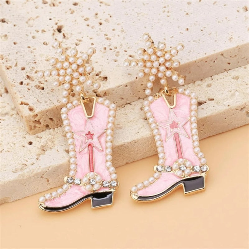 Beaded Boot Earrings